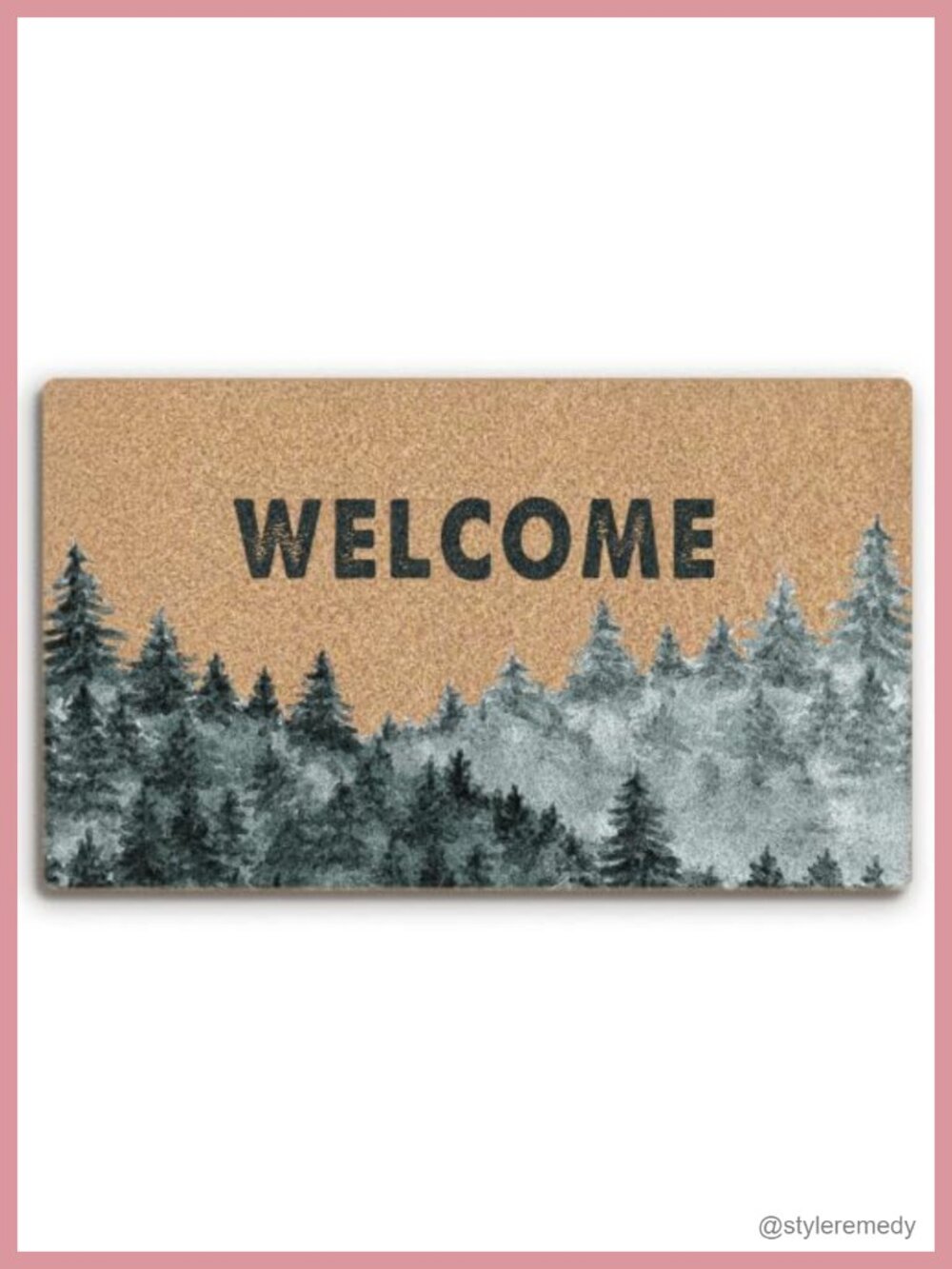 Faux Coir Tree Forest Welcome Doormat Vintage Non-Slip Outdoor 17x30